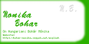 monika bohar business card