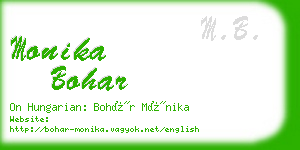 monika bohar business card